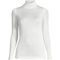 Lands' End Women's Lightweight Silk Interlock Roll Neck Top in Ivory | Size: 16-18