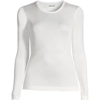 Lands' End Women's Plus Lightweight Silk Interlock Crew Neck Top in Ivory | Size: 28-30