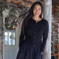 Petite Crew Neck Cashmere Cardigan