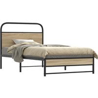 Berkfield Home Bed Frame Without Mattress 90x190 cm Smoked Oak Engineered Wood in Brown
