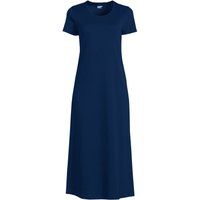 Lands' End Women's Short Sleeve Mid Calf Pure Cotton Nightdress in Dark Navy | Size: 16-18