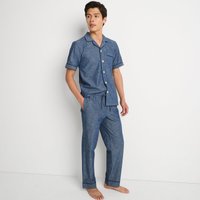 Lands' End Men's Essential Cotton Pyjama Bottoms in Indigo | Size: 2XL