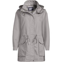 Lands' End Women's Water Resistant Longline Cotton Jacket in Grey | Size: 14-16