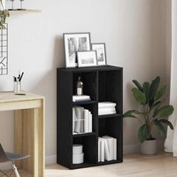 Berkfield Home Bookcase Black Oak 50x25x80 cm Engineered Wood | Size: 50 x 25 x 80 cm