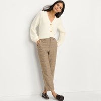 Tapered Brushed Flannel Ankle Trousers Light