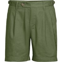 Pleated Linen Cotton Shorts Pale