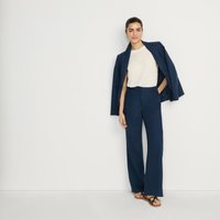 Lands' End Women's Soft Ease Linen Blend Blazer in Navy | Size: 14-16