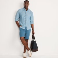 Lands' End Men's Stretch Chino Shorts, Slim Fit in Blue | Size: 40