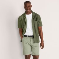 Lands' End Men's Belted Textured Chino Shorts, Slim Fit in Green | Size: 30