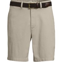 Lands' End Men's Belted Textured Chino Shorts, Slim Fit in Stone | Size: 32