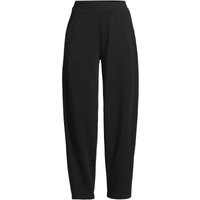 Sport Knit Barrel Leg Trousers High Waisted