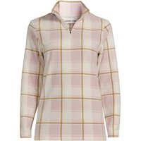 Lands' End Women's Anyweather Quarter Zip Fleece Pullover, Print in Mauve | Size: 14-16