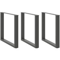 Berkfield Home Coffee Table Legs U-Shaped 3 pcs Anthracite 80x(72-73) cm Steel in Black