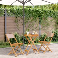 Berkfield Home 3 Piece Bistro Set Taupe Fabric & Solid Wood