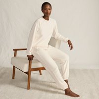 Lands' End Women's Ribbed Velour Lounge Set in Ivory | Size: 20