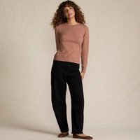 Petite Soft Denim Relaxed Barrel Jeans Mid Rise