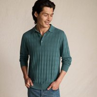 Fine Knit Gauge Triangle Polo Top