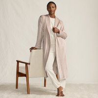 Lands' End Women's Ribbed Velour Dressing Gown in Pink | Size: 20