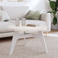 Berkfield Home Table Top Round White Ø70x3 cm Solid Wood Pine | Size: 70x3 cm
