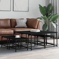 Berkfield Home Nesting Coffee Tables 5 pcs Black Engineered Wood
