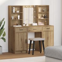Berkfield Home 3 Piece Dressing Table Set Artisan Oak Engineered Wood in Brown