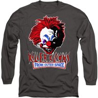 Killer Klowns Outer Space Rough Clown Long Sleeve T Shirt Charcoal