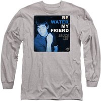 Bruce Lee Water Long Sleeve T-Shirt, Athletic Heather in Grey | Size: Medium