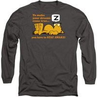 Stay Awake Long Sleeve T Shirt Charcoal