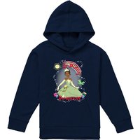 Disney The Princess & The Frog Birthday Princess With Tiana Youth Kids Pull-Over Hoodie, Navy | Size: 12-13 Years