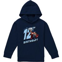 Marvel Thor Birthday 12 Youth Kids Pull-Over Hoodie, Navy | Size: 7-8 Years