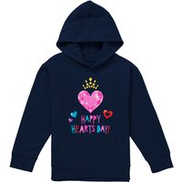 Disney Princess Valentine'S Day, Happy Hearts Day Youth Kids Pull-Over Hoodie, Navy | Size: 7-8 Years