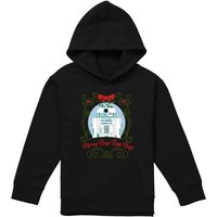Disney Star Wars Christmas R2D2 Merry Beep Boop Beep Youth Kids Pull-Over Hoodie, Black | Size: 12-13 Years