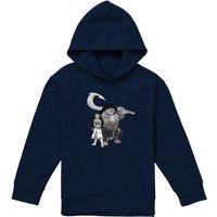 Disney Moana Maui Moana Sketch Youth Kids Pull-Over Hoodie, Navy | Size: 9-11 Years