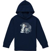 Disney Frozen Olaf & Bruni The Fire Spirit Are Cool As Ice Youth Kids Pull-Over Hoodie, Navy | Size: 7-8 Years