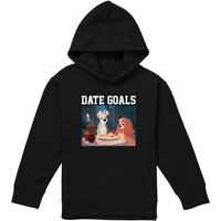 Disney Lady & The Tramp Date Goals Valentine'S Day Youth Kids Pull-Over Hoodie, Black | Size: 9-11 Years