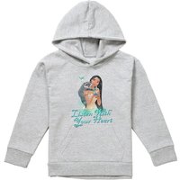 Disney Pocahontas Listen With Your Heart Youth Kids Pull-Over Hoodie, Athletic Heather in Grey | Size: 5-6 Years