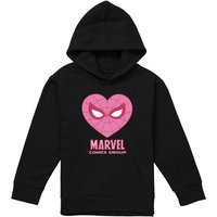 Marvel Comics Spiderman Heart Youth Kids Pull-Over Hoodie, Black | Size: 7-8 Years