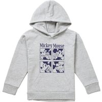 Disney Mickey Mouse Pixelated Youth Kids Pull-Over Hoodie, Athletic Heather in Grey | Size: 5-6 Years