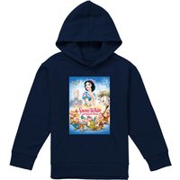 Disney Snow White Modern Movie Poster Youth Kids Pull-Over Hoodie, Navy | Size: 7-8 Years