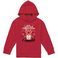 Stranger Things Demodog Christmas Youth Kids Pull-Over Hoodie, Red | Size: 9-11 Years