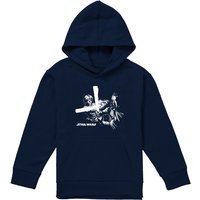 Disney Star Wars Anakin & Darth Vader Manga Lightsaber Fight Youth Kids Pull-Over Hoodie, Navy | Size: 9-11 Years
