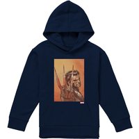 Marvel X-Men Wolverine Ready Youth Kids Pull-Over Hoodie, Navy | Size: 9-11 Years