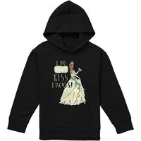 Disney The Princess & The Frog Tiana Does Not Kiss Frogs Youth Kids Pull-Over Hoodie, Black | Size: 9-11 Years