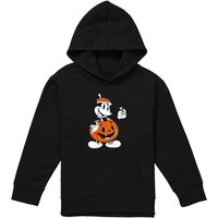 Disney Mickey Mouse Hello Pumpkin Youth Kids Pull-Over Hoodie, Black | Size: 7-8 Years