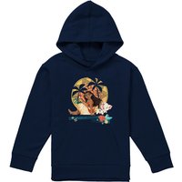 Disney Moana Sitting Sunset Youth Kids Pull-Over Hoodie, Navy | Size: 5-6 Years