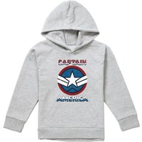 Captain America Badge Pull Over Hoodie Athletic Heather