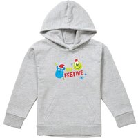 Disney Monsters Inc. Get Festive For Christmas With Mike & Sully Youth Kids Pull-Over Hoodie, Athletic Heather in Grey | Size: 12-13 Years