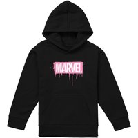 Marvel Graffiti Brick Pink Youth Kids Pull-Over Hoodie, Black | Size: 9-11 Years