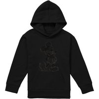 Disney Mickey Sketch Youth Kids Pull-Over Hoodie, Black | Size: 12-13 Years