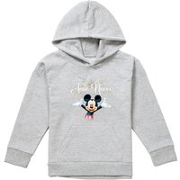 Disney Mickey Mouse Firework New Year Italian Youth Kids Pull-Over Hoodie, Athletic Heather in Grey | Size: 9-11 Years